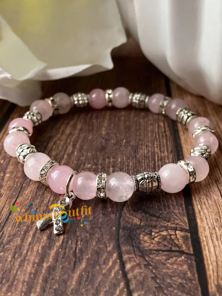Breast Cancer Awareness Inspired Bead Bracelet As picture / ONE