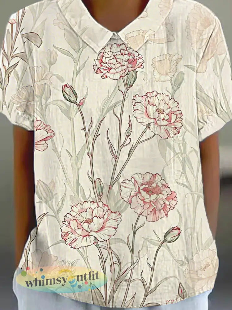 Casual damesoverhemd met anjerprint voor dames