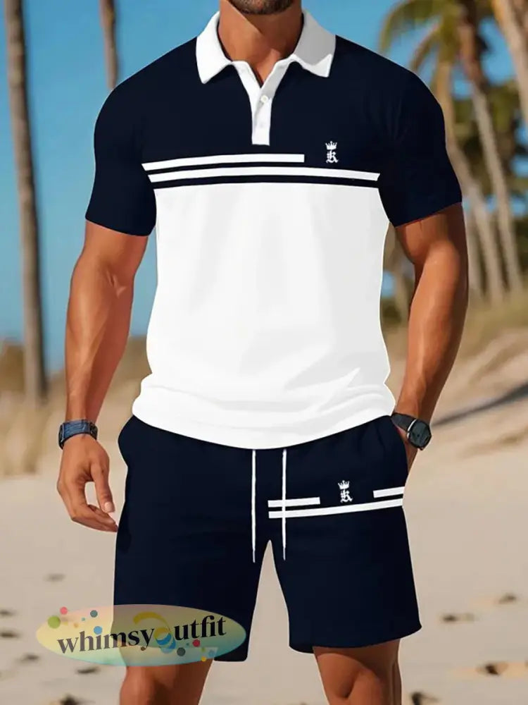 Casual zakelijke poloset met korte mouwen voor heren - Marineblauw / S