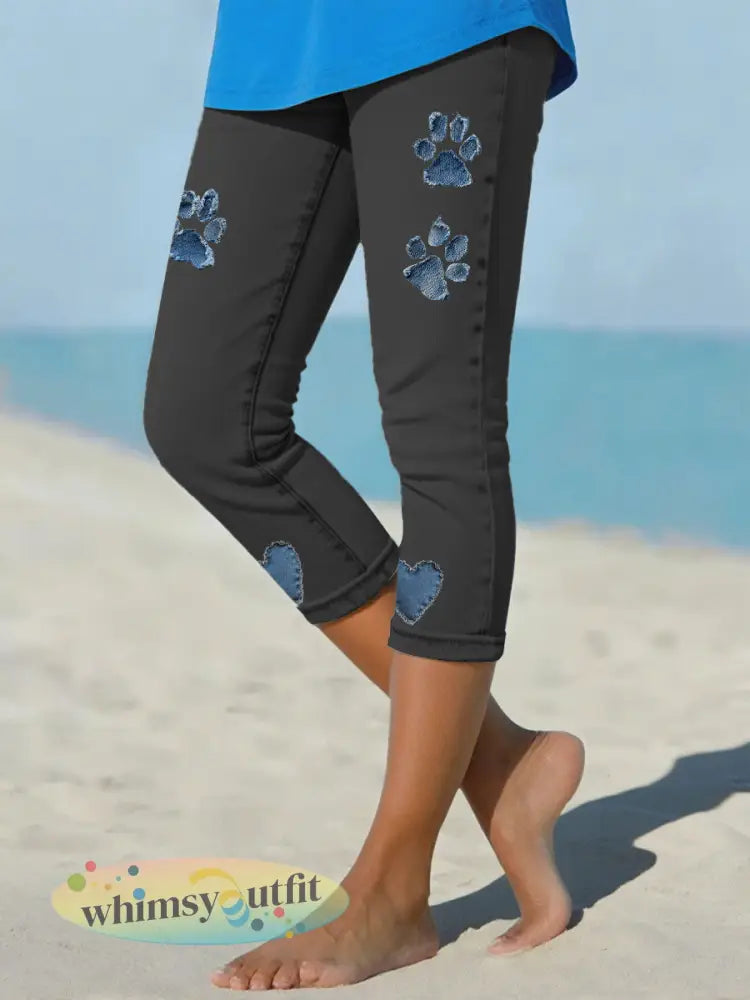 Dames denim pootleggings - Zwart / S
