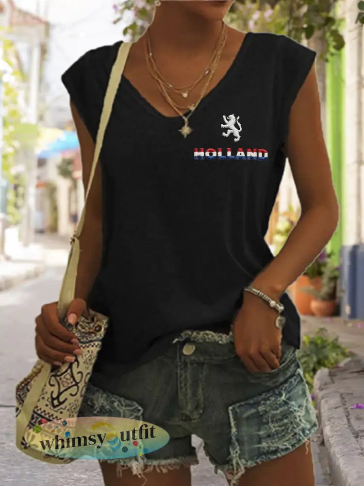 Dames Koningsdag katoenen T-shirt - Zwart / S