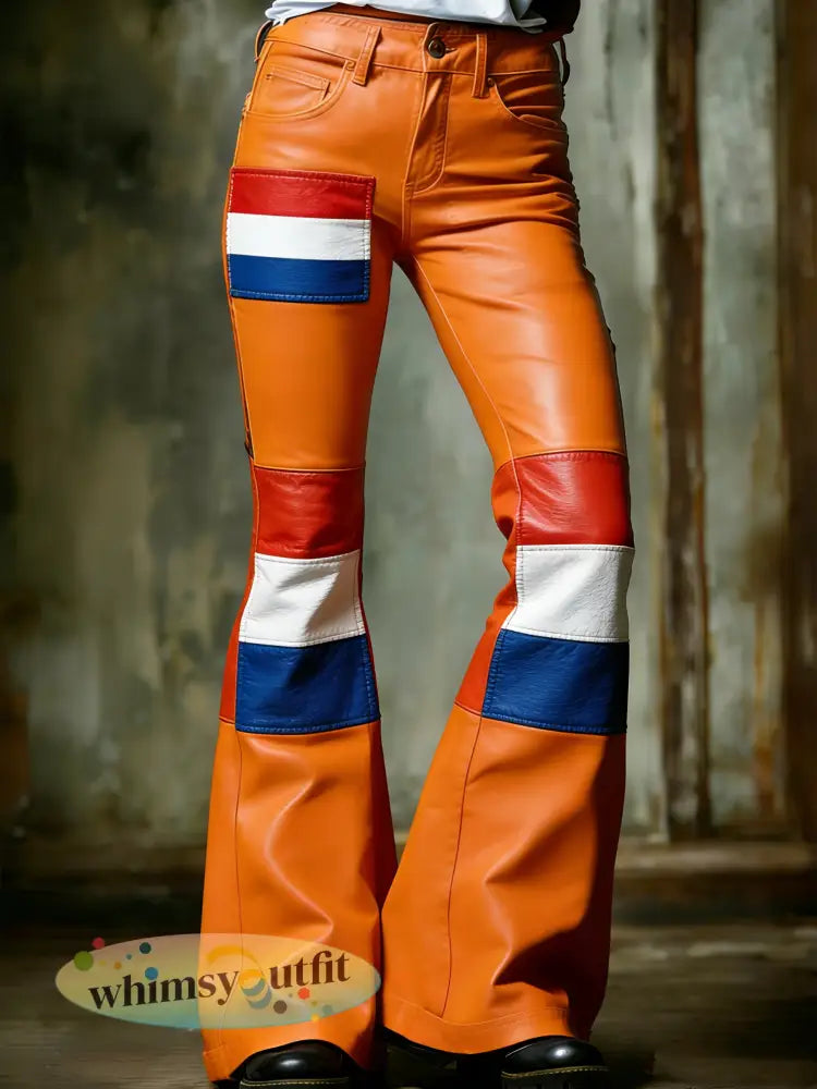 Dames Nederlandse koningsdag herdenkingsopdruk zakelijke stijl broek - A / S