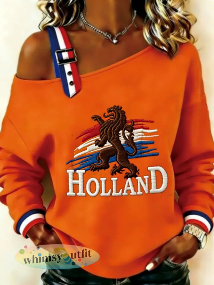 Dames Sweatshirt - Sinaasappel / S