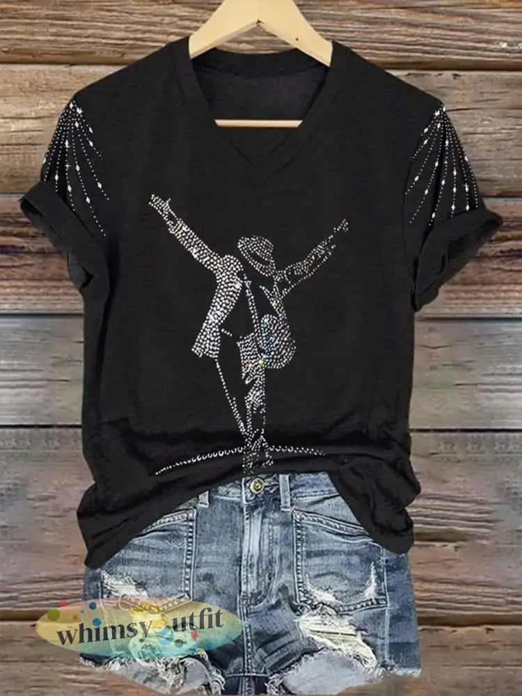 Dames T-shirt met korte mouwen - Zwart / S