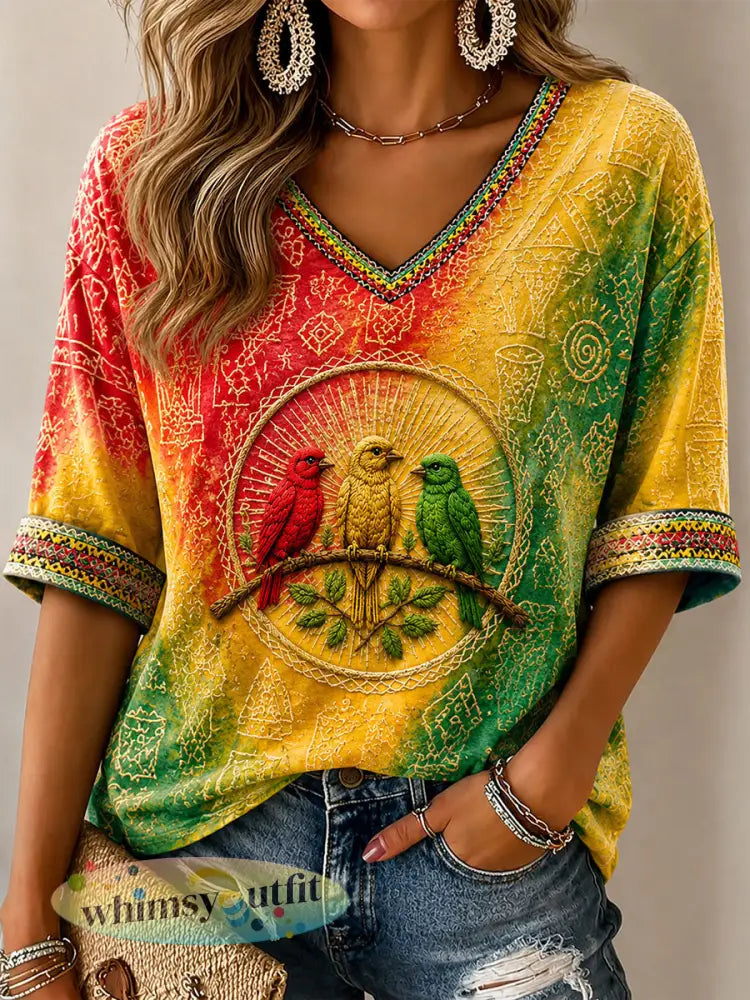Dames‘Elke kleine ding komt goed’-geprinte casual T-shirt - als foto / S