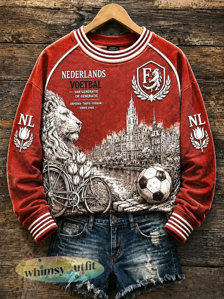 Damesrood Eredivisie Feyenoord bedrukt casual sweatshirt - Rood / S