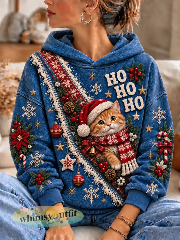 Damessweatshirt met kerstprint - als foto / S