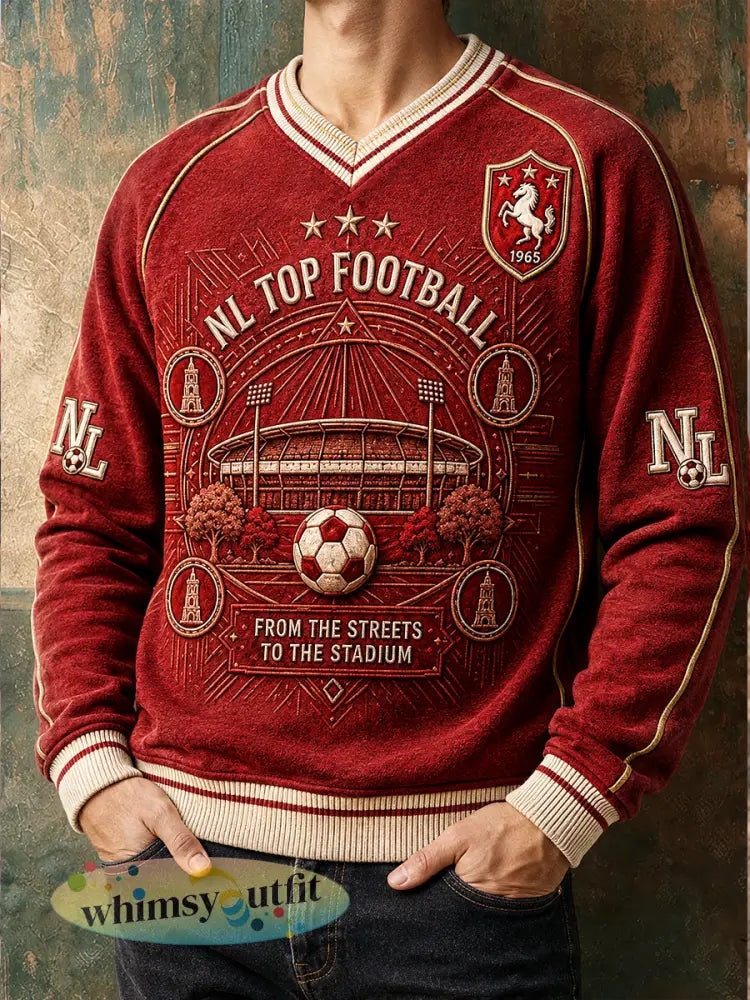 Eredivisie FC Twente bedrukt casual rood V-hals Sweatshirt voor heren - Rood / S