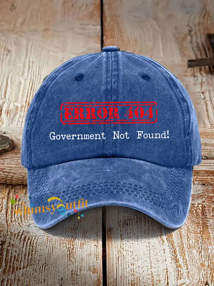 Error 404 Government Not Found Unisex Hats Blue / ONE