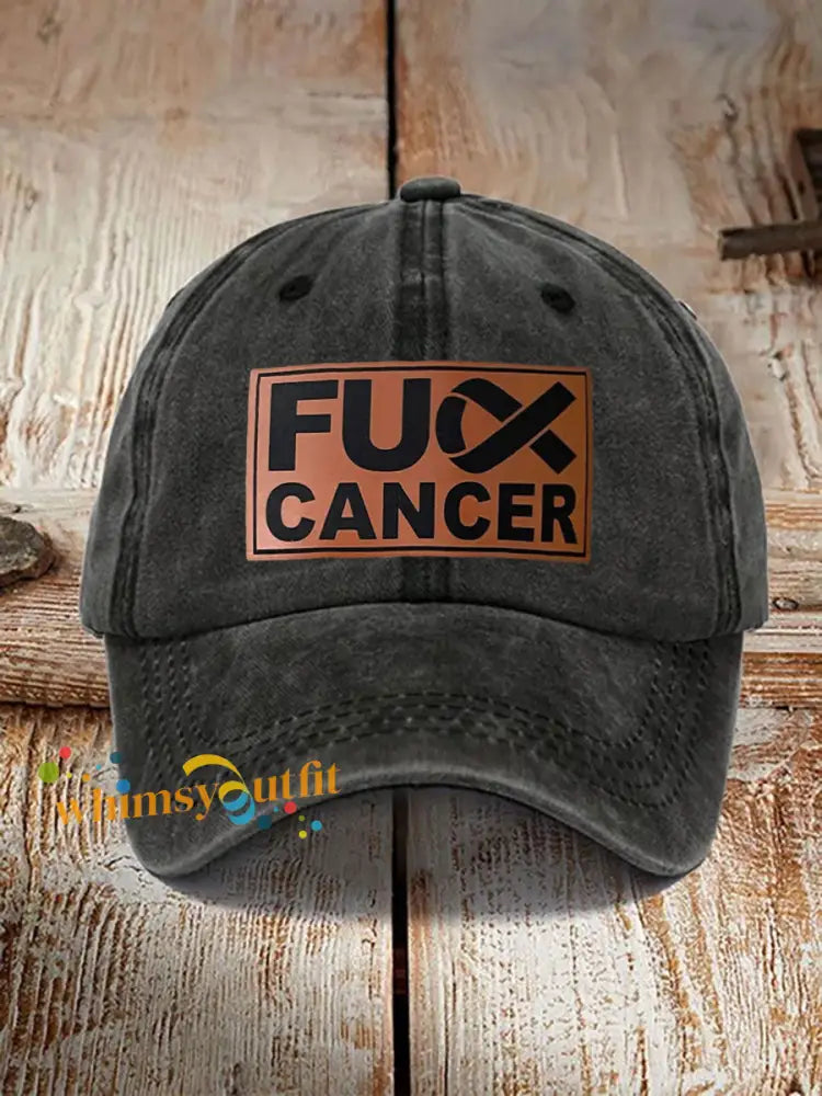 FUCK cancer awareness unisex hats Black / ONE