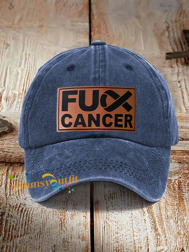 FUCK cancer awareness unisex hats Navy Blue / ONE