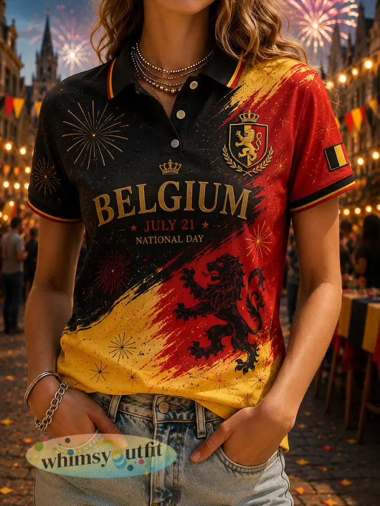 Gepersonaliseerd poloshirt met korte mouwen en print ter ere van de Nationale Vrouwendag - A / S