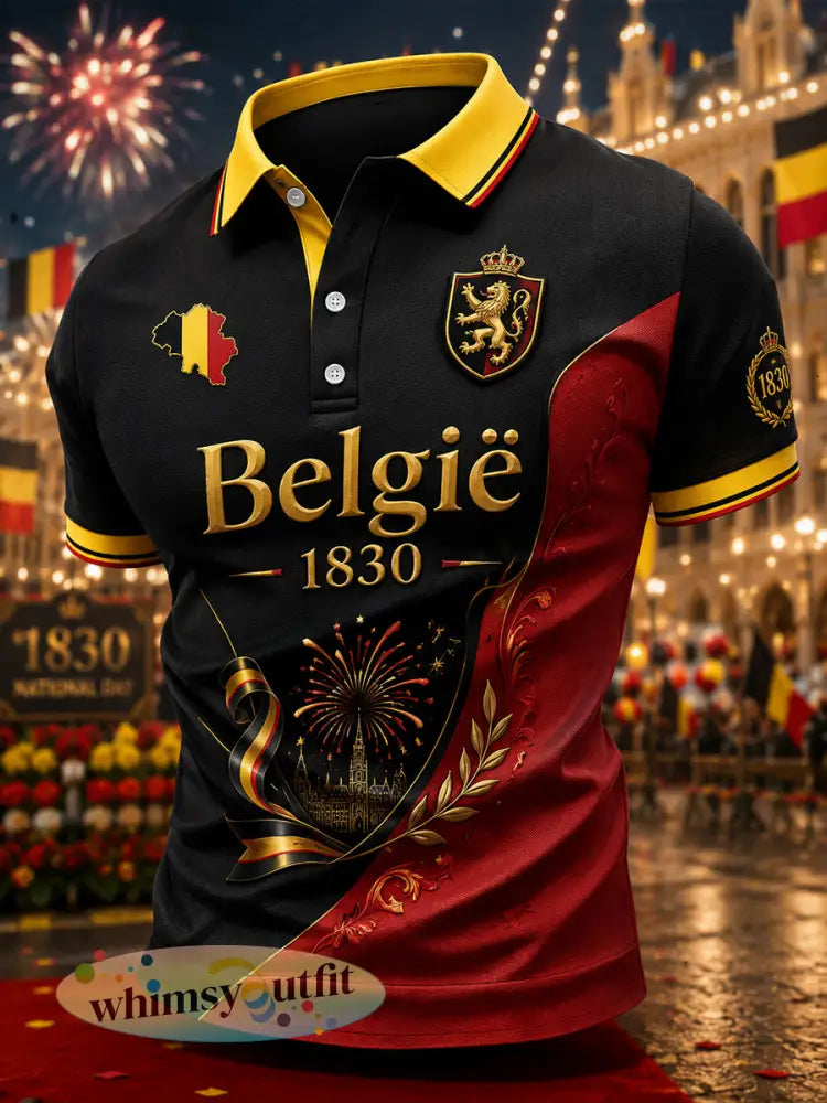 Gepersonaliseerd poloshirt met korte mouwen voor de Nationale Dag van de Mannen - A / S