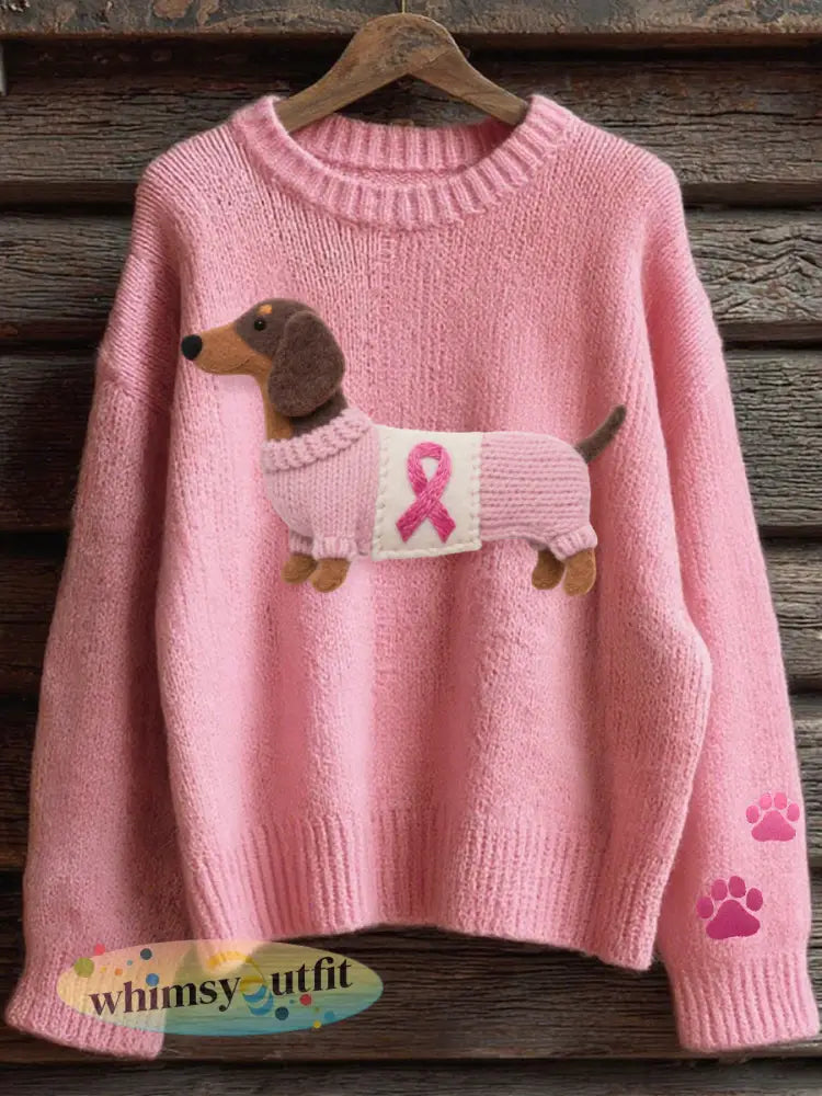 Gezellige gebreide trui voor dames - Roze / S