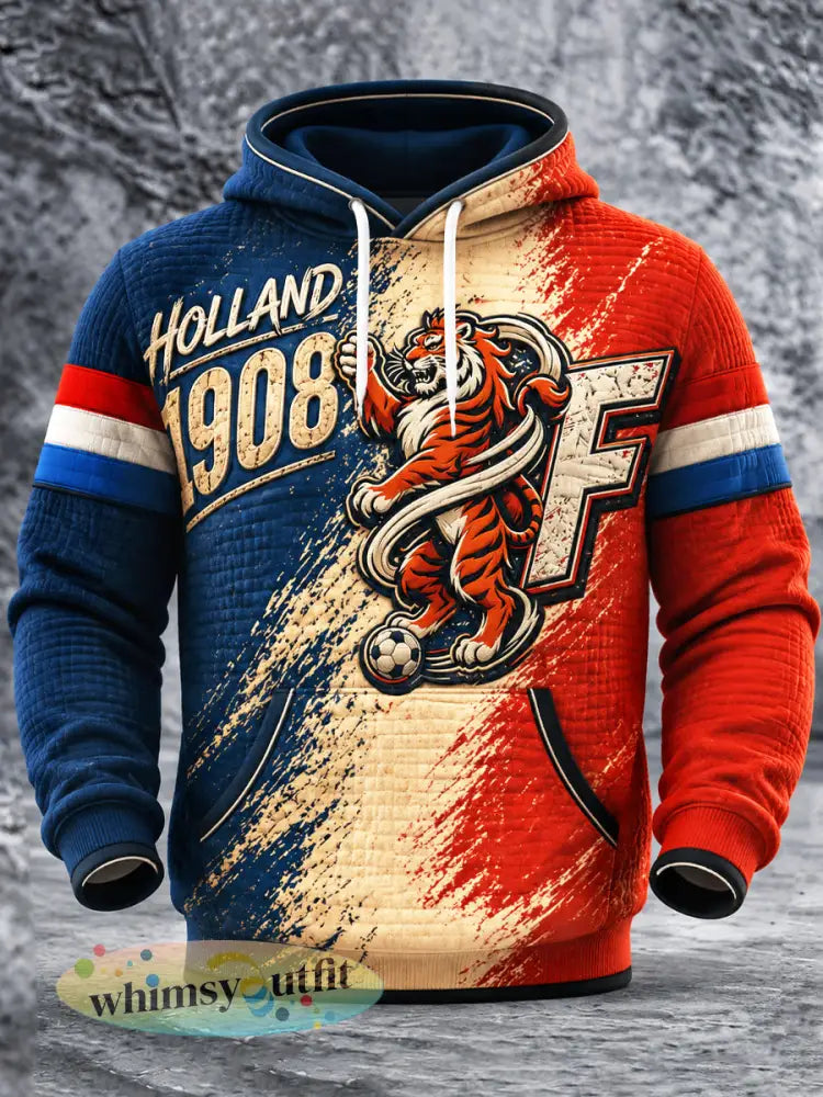 Heren Feyenoord 1908 geprint vrijetijdssweatshirt met capuchon - Veelkleurig / S