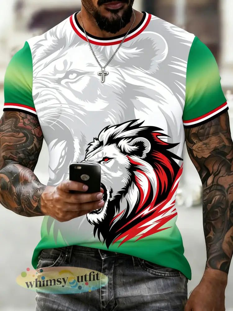 Heren Irak voetbalwedstrijd juichende kunstprint fan-t-shirt - A / S