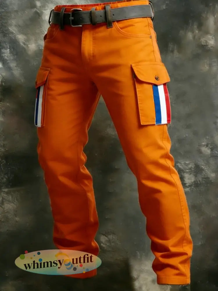 Heren Koningsdag Nederlandse Republiek Leeuw Nederlandse Vlag Broeken - Sinaasappel / S