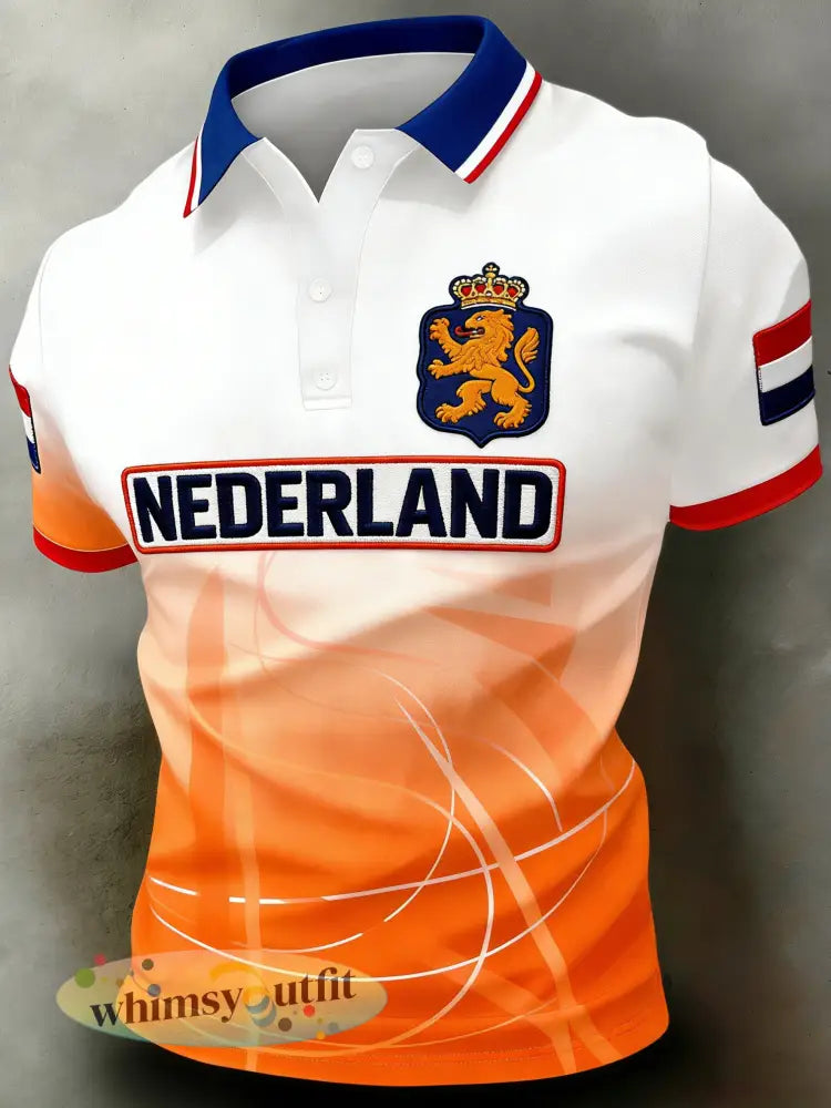 Heren Koningsdag Wedstrijd Herdenking Oranje Poloshirt - A / S