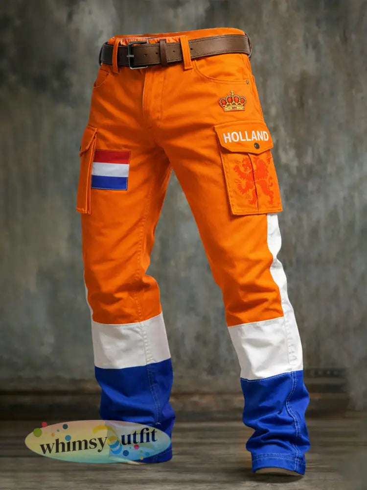 Heren retro Nederlandse koningsdag werkbroek - A / S
