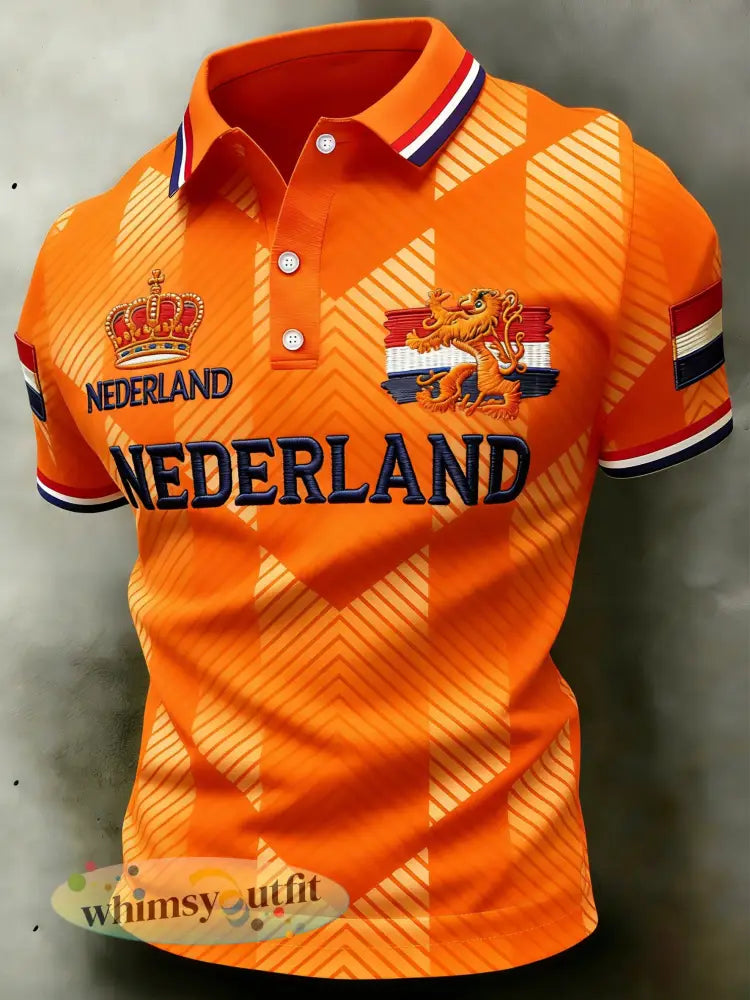 Heren T-shirt met koningsdagprint van katoen - A / S