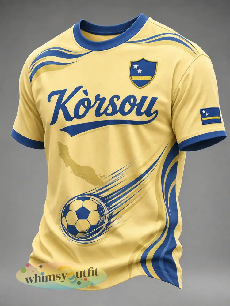 Heren T-shirt met korte mouwen en print in vakantiestijl voor voetbal op het eiland - A / S