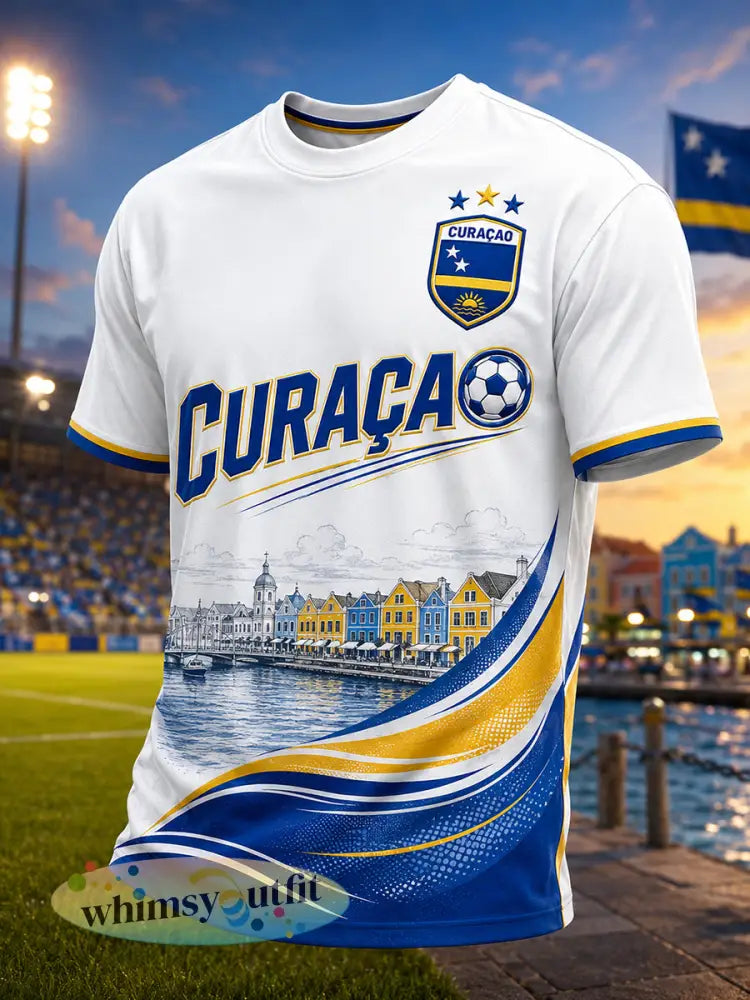 Heren-T-shirt met korte mouwen en print van eilandvoetbal - A / S