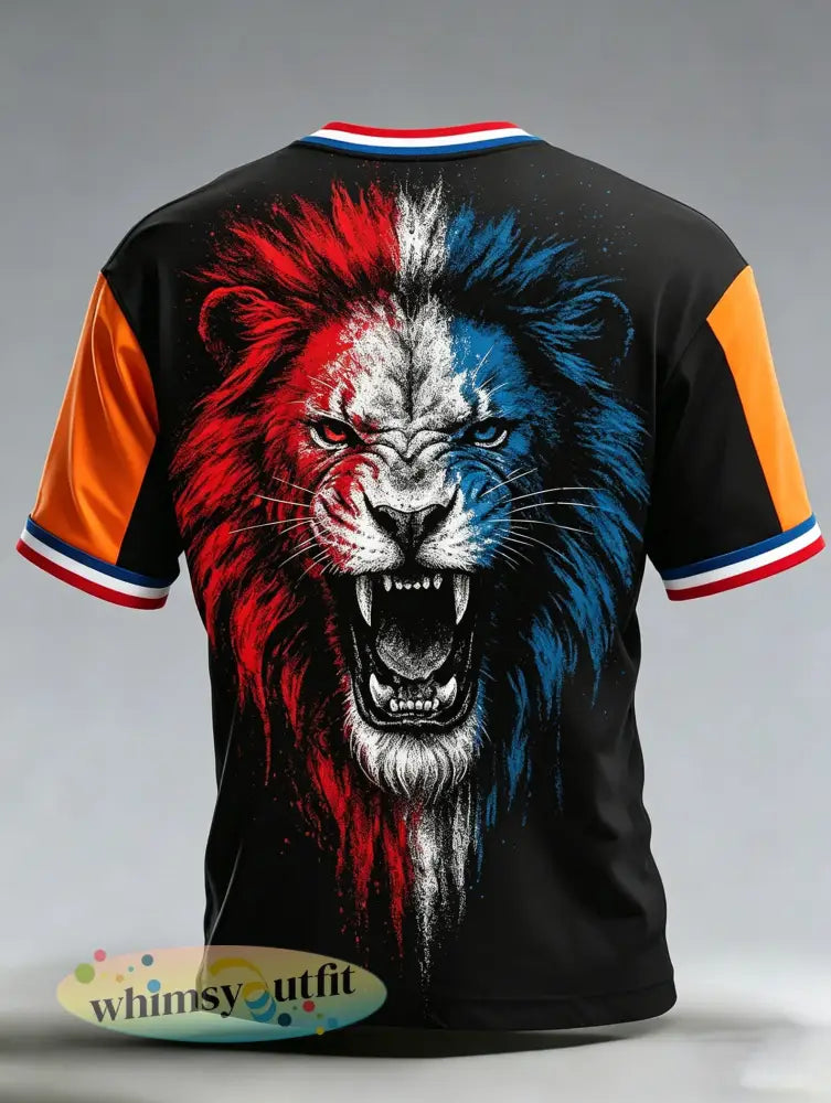Heren T-shirt met kunstprint ter herinnering aan Koningsdag - A / S