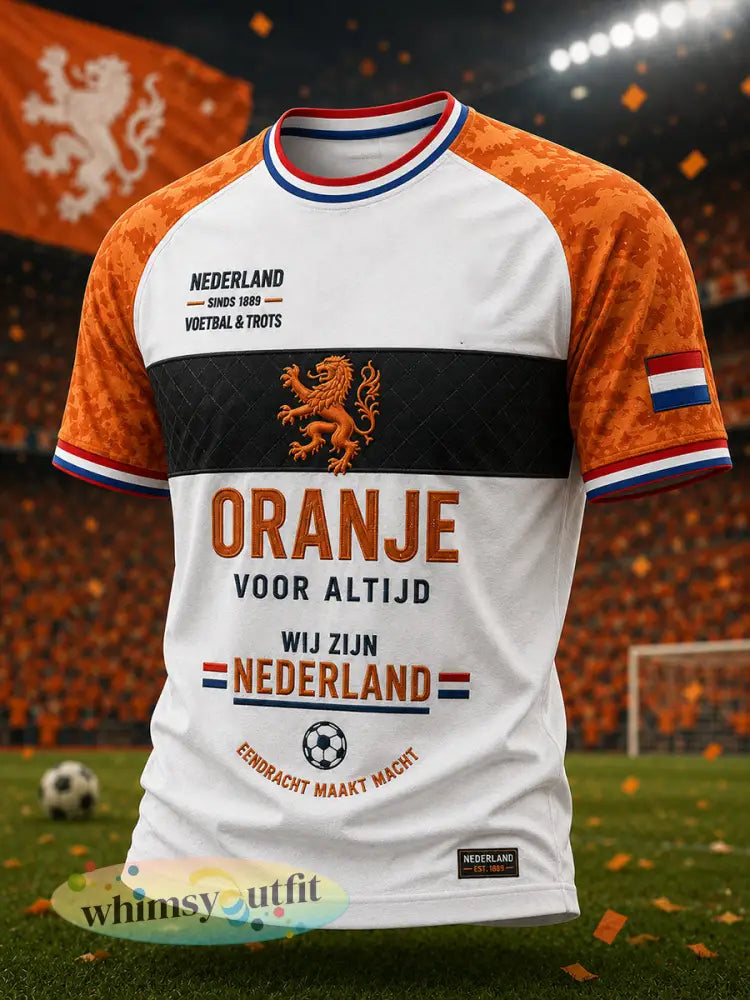 Heren T-shirt met voetbalprint raglanmouwen en korte mouwen - A / S