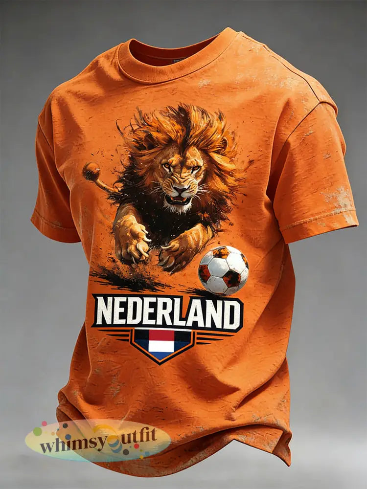 Heren T-shirt met voetbalthema en print - A / S