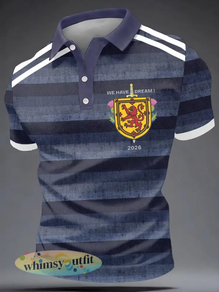 Heren UK voetballiefhebber Schotland bedrukt poloshirt - als foto / S