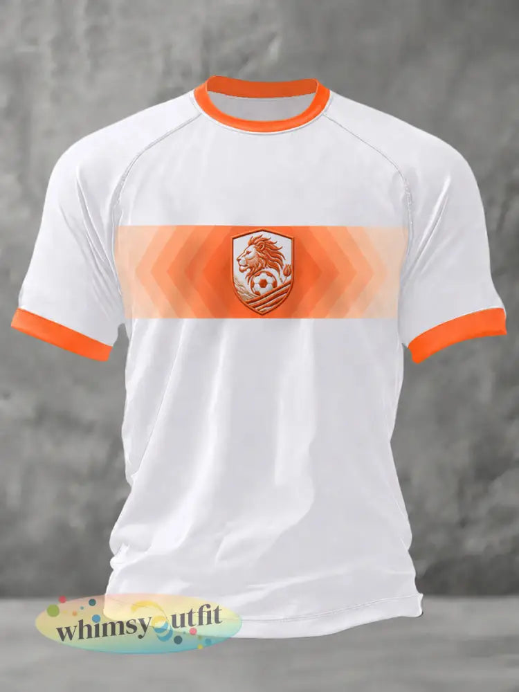 Herenkleding als cadeau voor voetbalfans casual T-shirt met opdruk - Wit / S