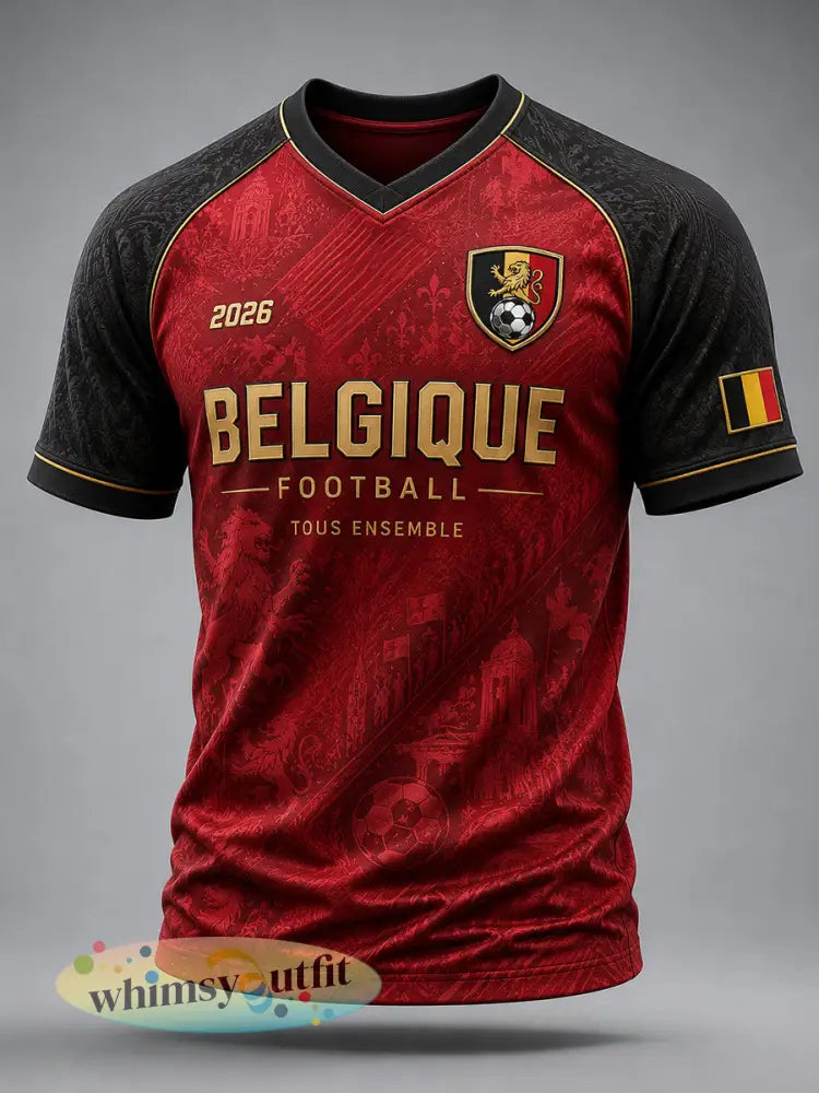 Herenoverhemd met korte mouwen en V-hals voorzien van een voetbalprint - A / S