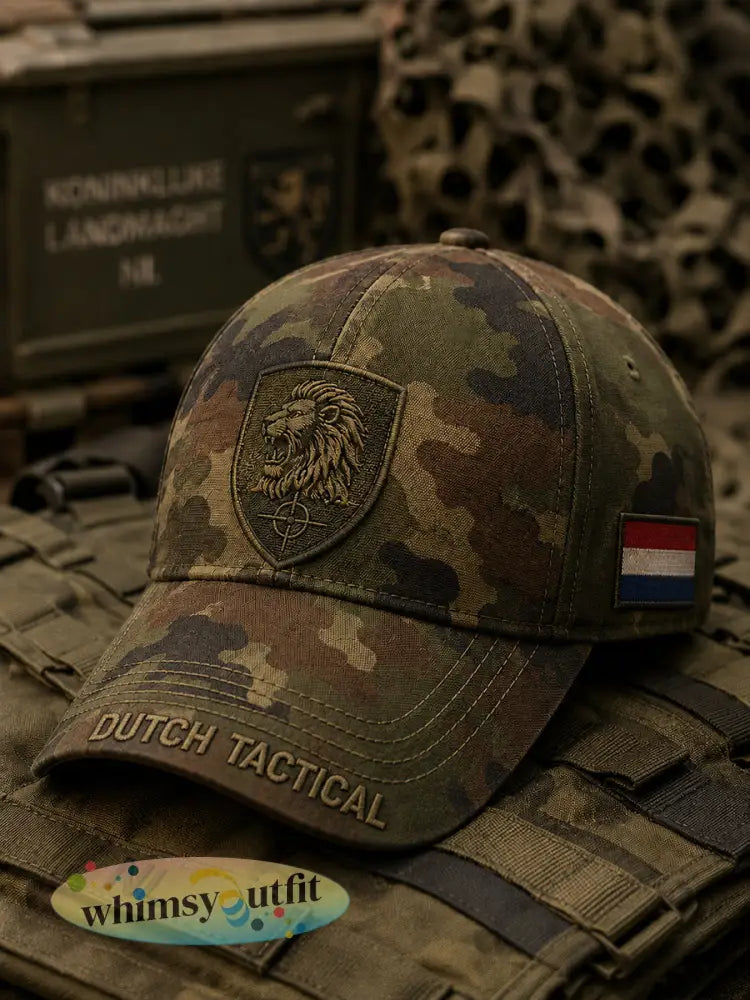 Herenpet in vintage camouflagestijl met militaire print - A / ÉÉN