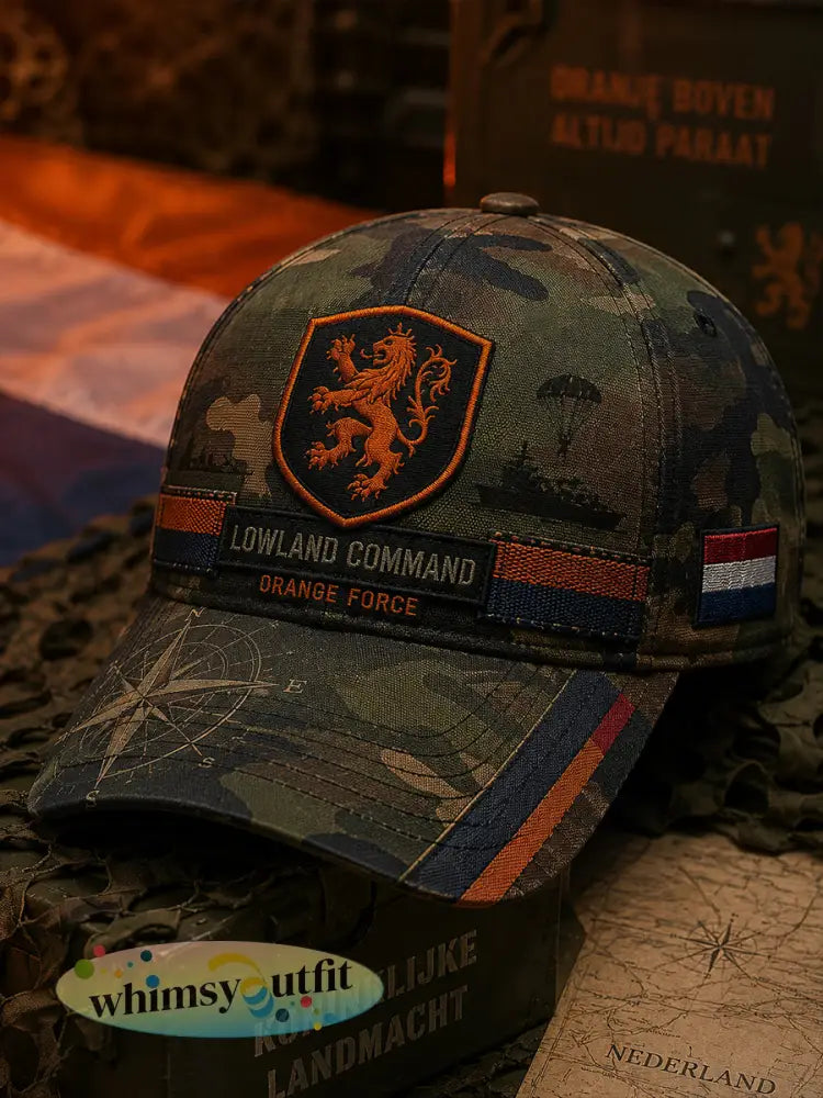 Herenpet met militair camouflageprint - A / ÉÉN
