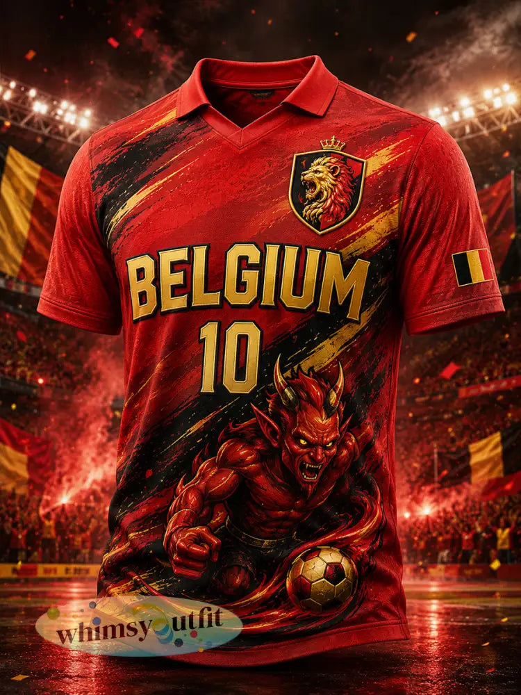 Herenpoloshirt met korte mouwen en print met leeuw en voetbalthema - A / S