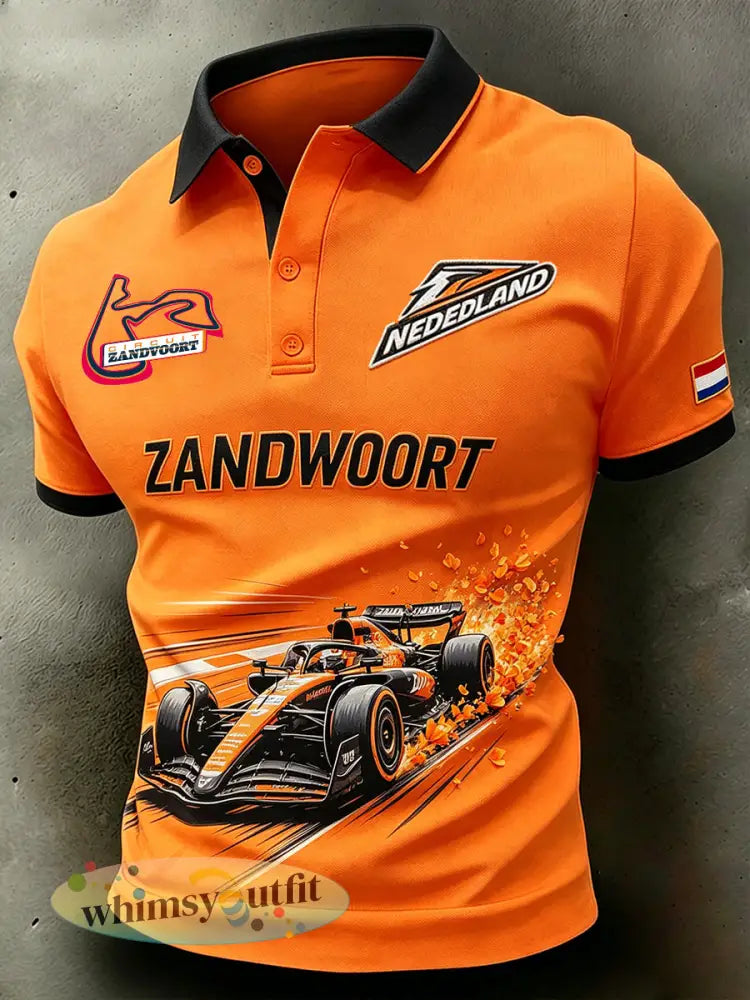 Herenpoloshirt met korte mouwen en raceprint - A / S