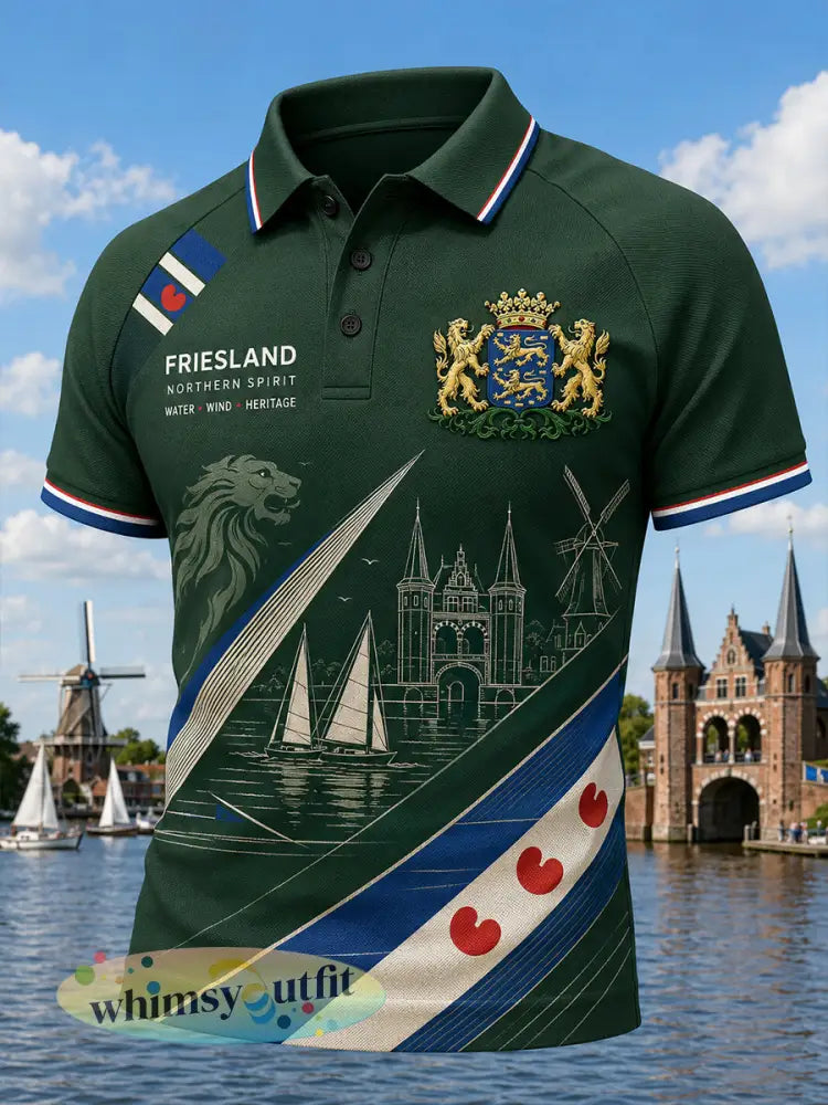 Herenpoloshirt met korte mouwen en stedelijk herdenkingsmotief - A / S