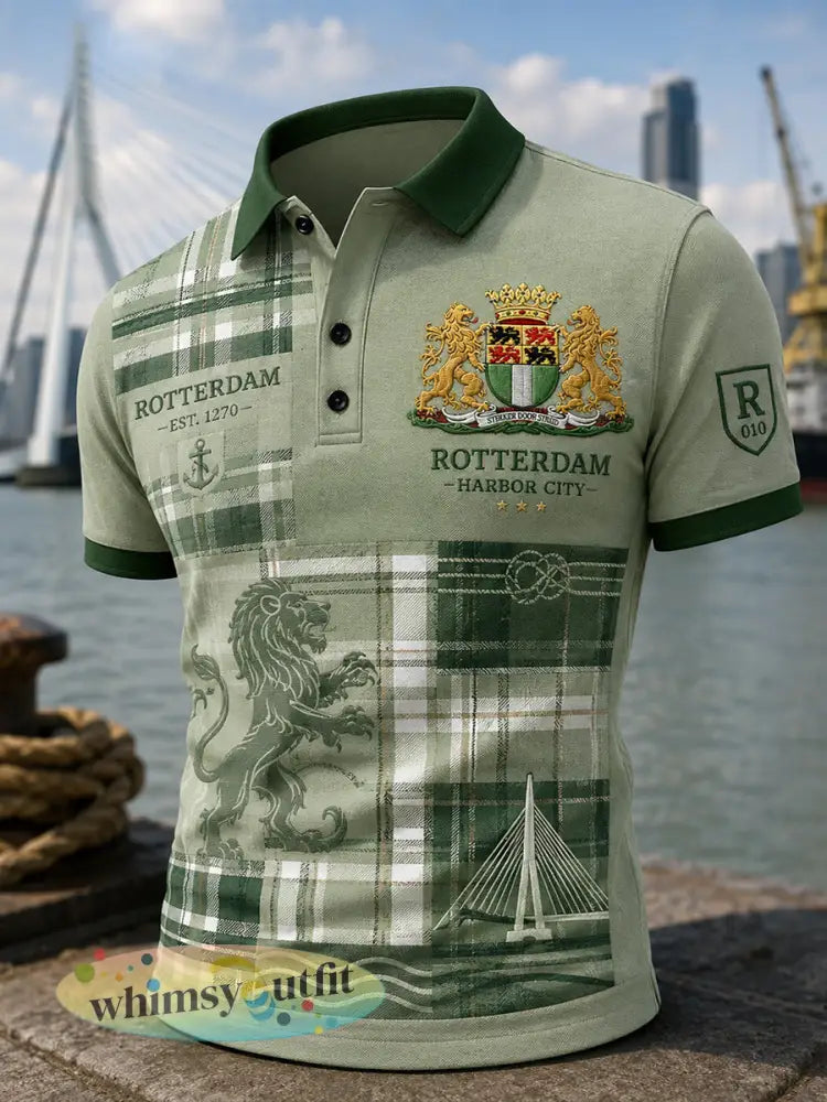 Herenpoloshirt met korte mouwen en stedelijke herdenkingsprint - A / S