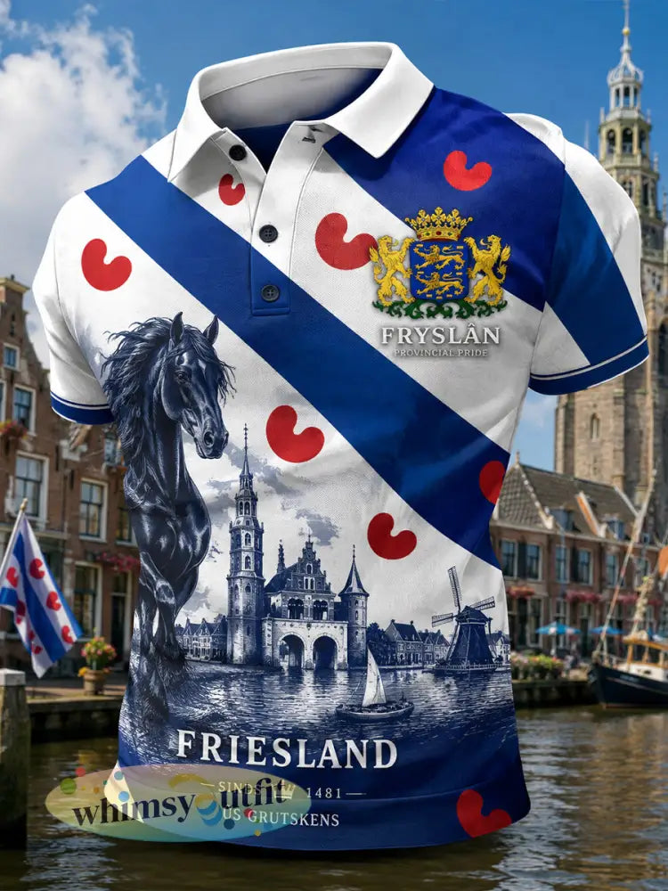 Herenpoloshirt met korte mouwen en stedelijke herdenkingsprint - A / S