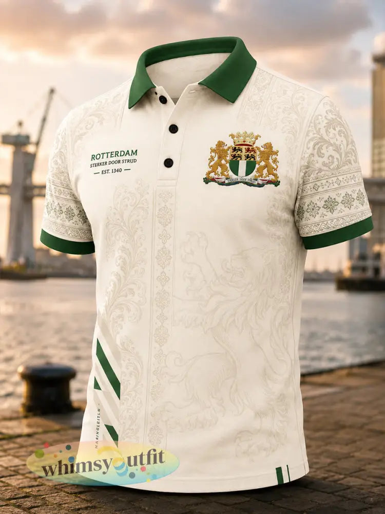 Herenpoloshirt met korte mouwen en stedelijke herdenkingsprint - A / S