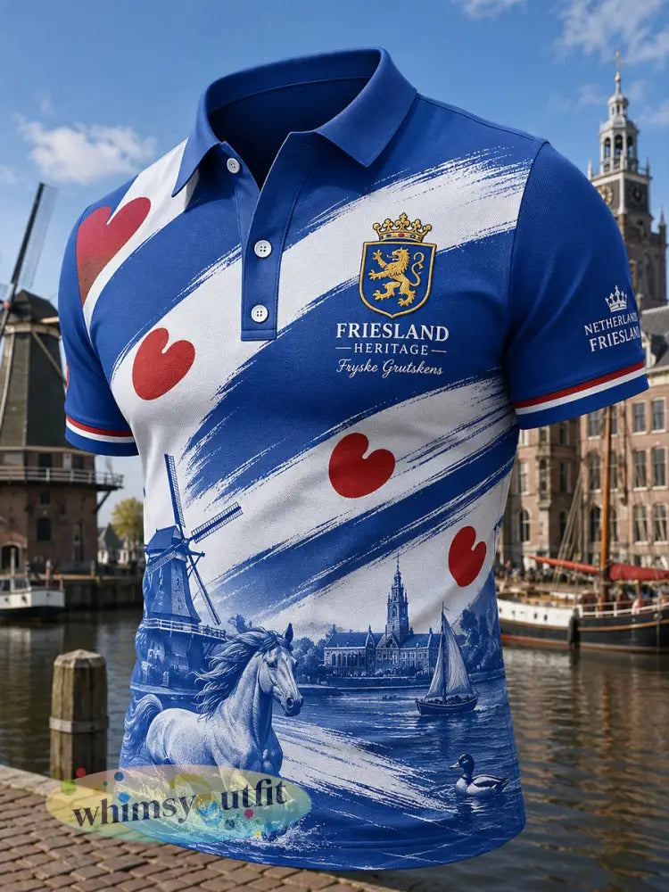 Herenpoloshirt met korte mouwen en stedelijke herdenkingsprint - A / S