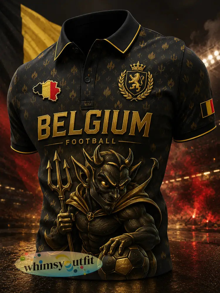 Herenpoloshirt met korte mouwen en voetbalprint - A / S