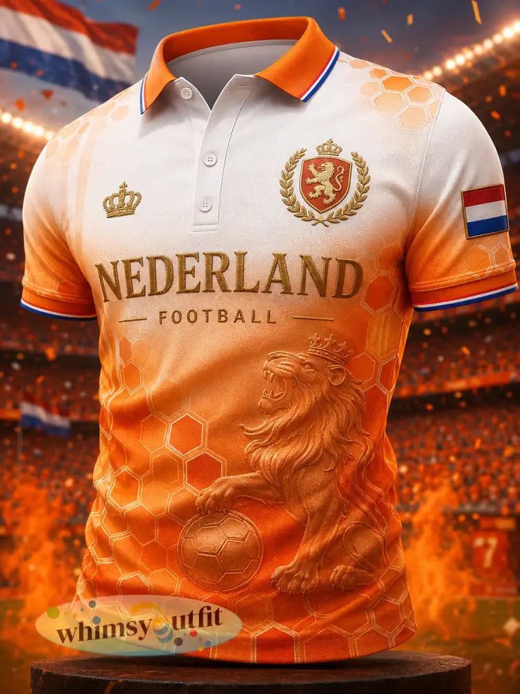 Herenpoloshirt met leeuwenprint en korte mouwen - A / S