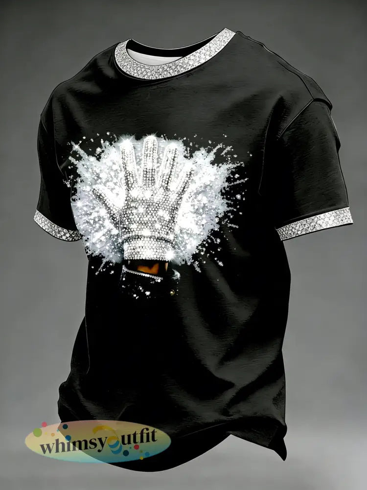 Herenpopmuziekgeïnspireerd casual t-shirt - als foto / S