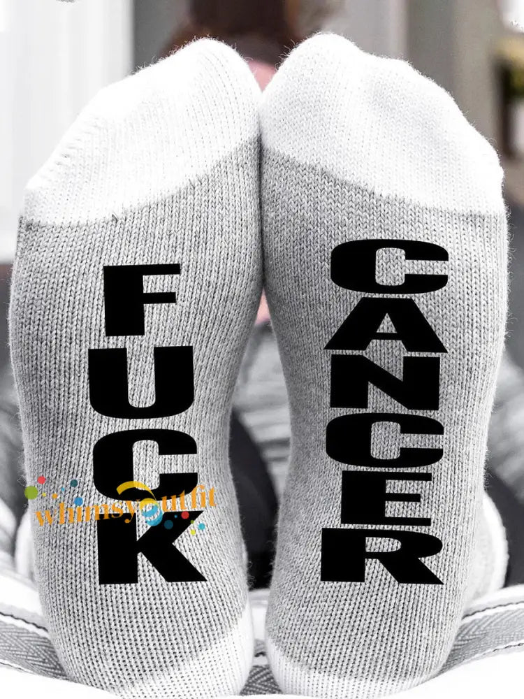 Hey cancer unisex socks Light Gray / ONE