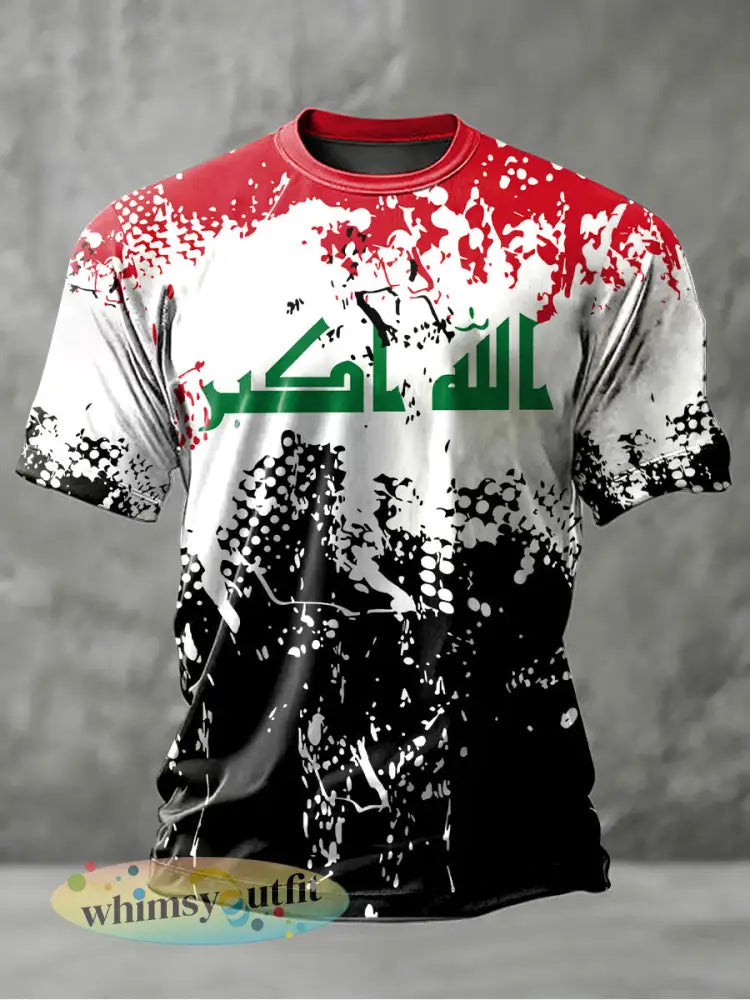Iraakse voetbal casual heren T-shirt - als foto / S