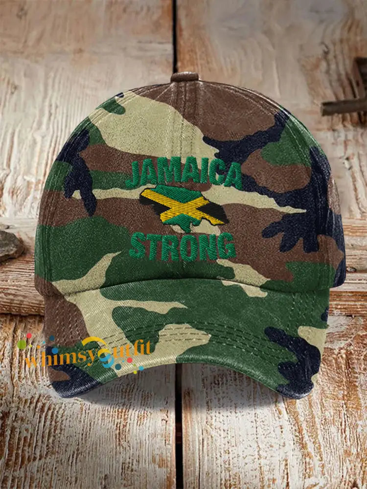 Jamaica Strong Retro Camo Baseball Cap Multicolour / 58CM