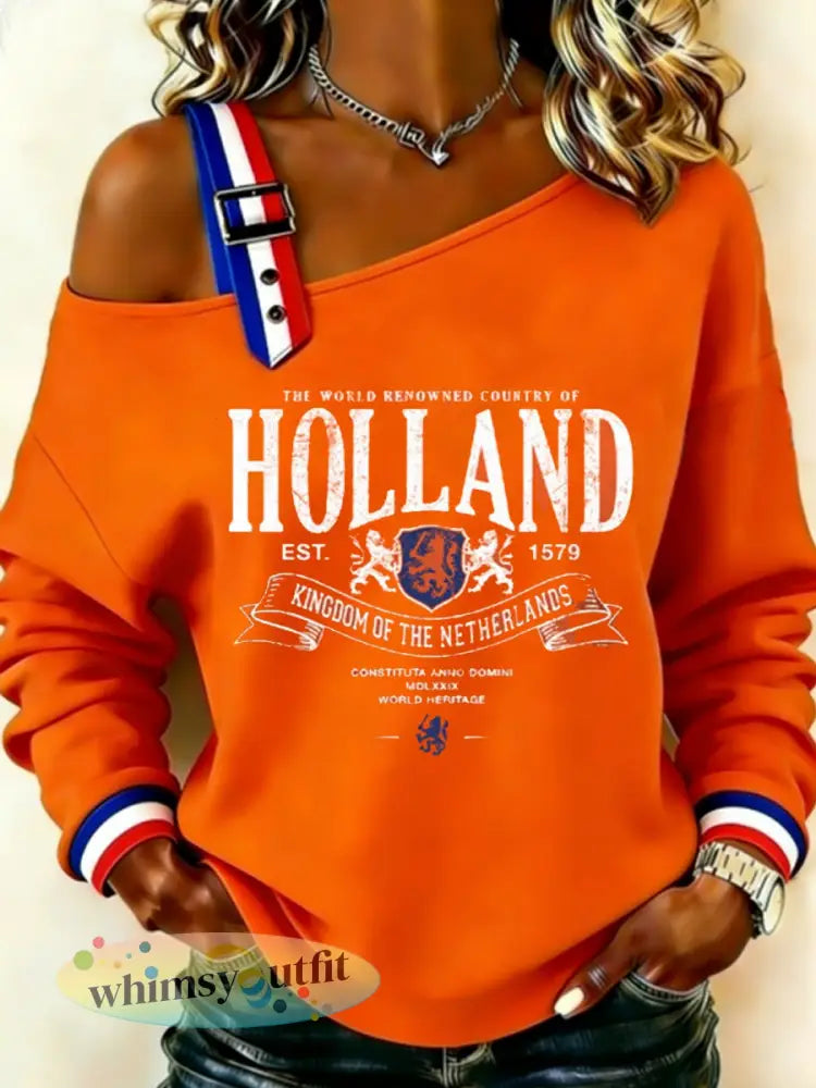 Koningsdag sweatshirt voor dames - Sinaasappel / S