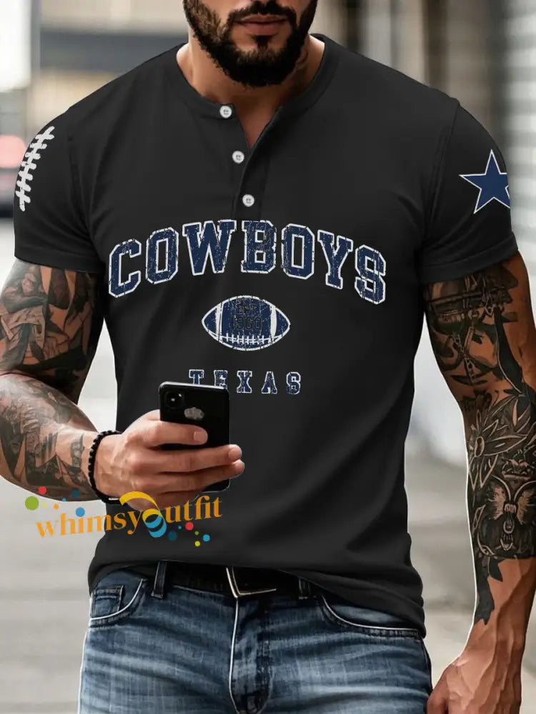 Men’s American Football T Shirt Black / S
