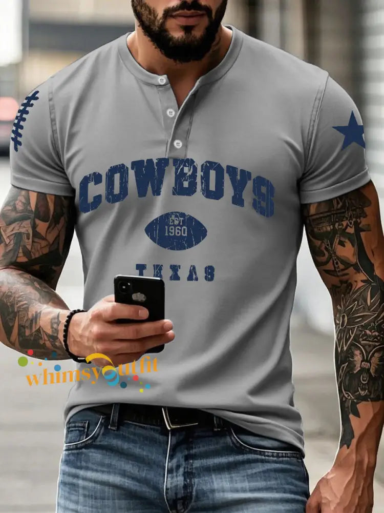 Men’s American Football T Shirt Gray / S